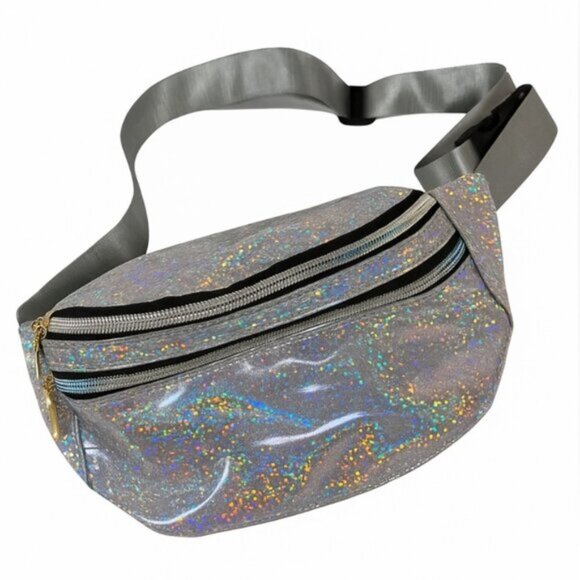 Holographic Silver Glitter Fanny Pack Waist Bag - Picture 1 of 6